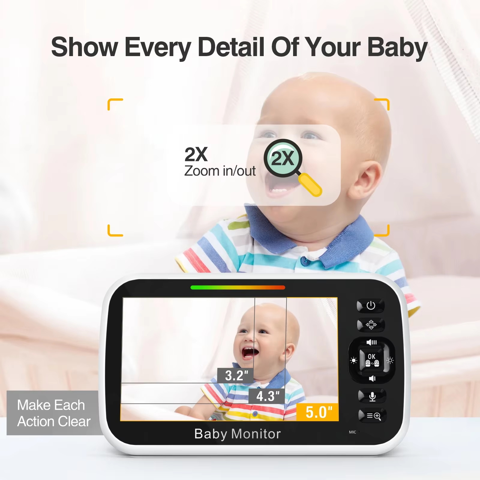5.0 İnç Bebek Monitörü LCD Ekr - Baby Monitor Sensor incelemesi ve fiyatı